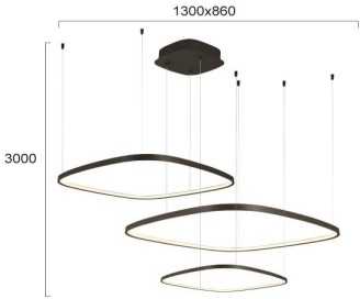 70W LED pakabinamas šviestuvas LORENZO, juodas, 3000/4000/6000K, dimeriuojamas, 4319400