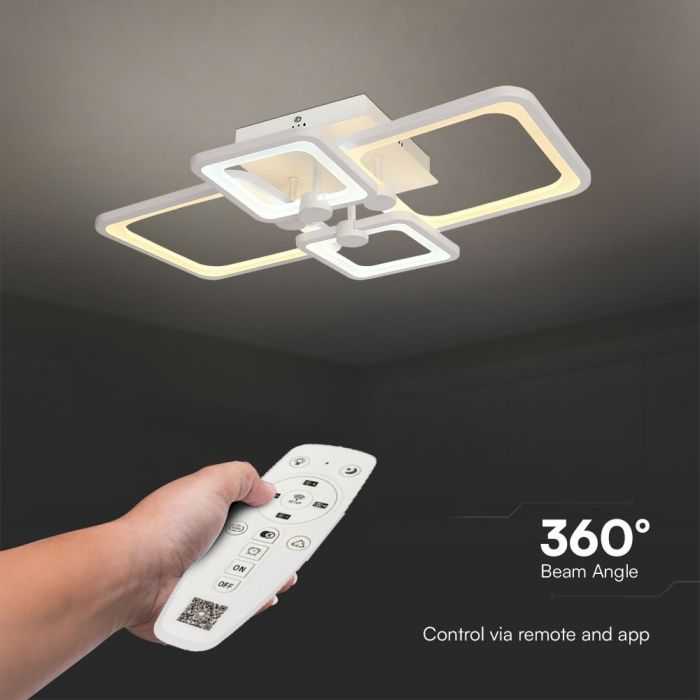 Lubinis šviestuvas V-tac 70W LED paviršinis šviestuvas, baltas, 3000-6000K, dimeriuojamas