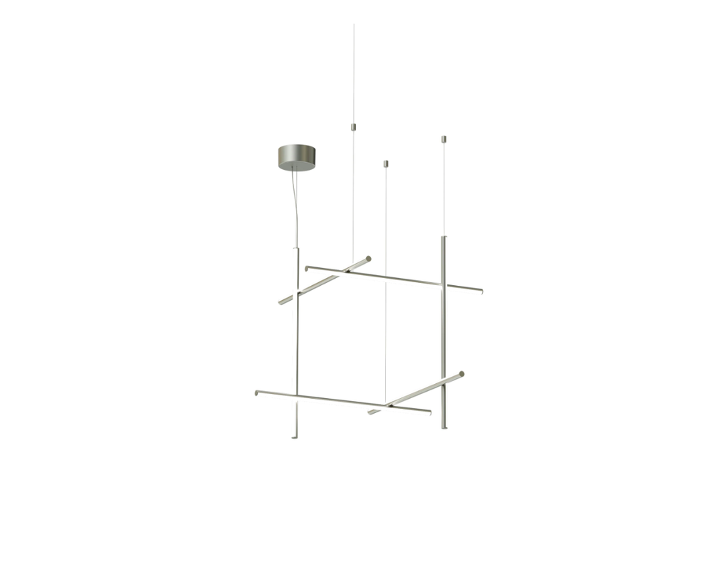 71W LED pakabinamas šviestuvas COORDINATES SUSPENSION 3, sidabro sp., 2700K, dimeriuojamas