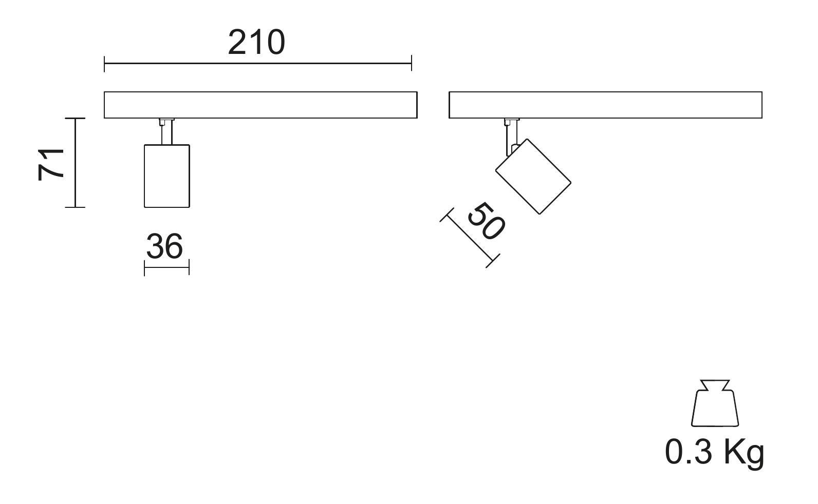 7,3W LED akcentinis šviestuvas NANOPERFETTO į magnetines sistemas ARIA, juodu korpusu, 3000K, PWM, 52°