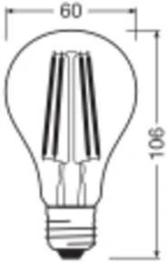 Ledvance 7,3W LED lemputė CLASSIC A, E27, skaidri, 2700K, su šviesos jutikliu