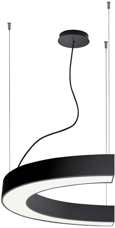 73W LED pakabinamas šviestuvas SEMI, juodas, 4000K, 1800mm, 3918-0018-4-B-N