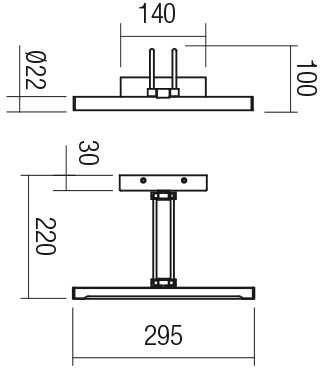 7,3W LED sieninis šviestuvas IKON, juodas, 3000K, 01-3469