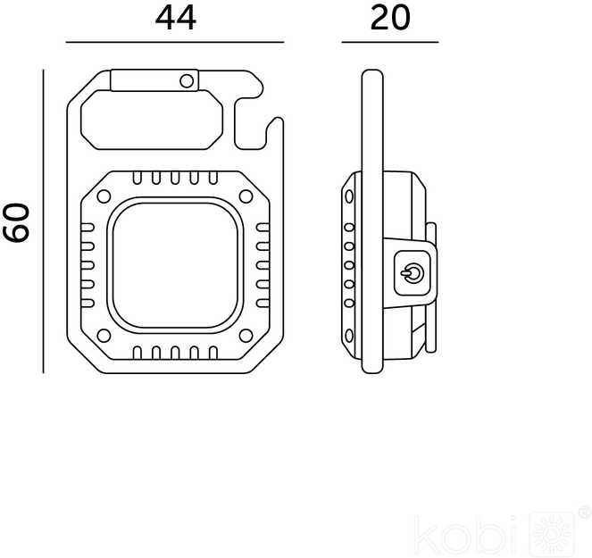 7,4W LED įkraunamas žibintuvėlis X-MPR, juodas, 3000/6000K