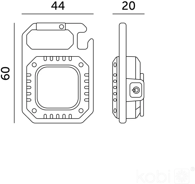 7,4W LED įkraunamas žibintuvėlis X-MPR, juodas, 3000/6000K