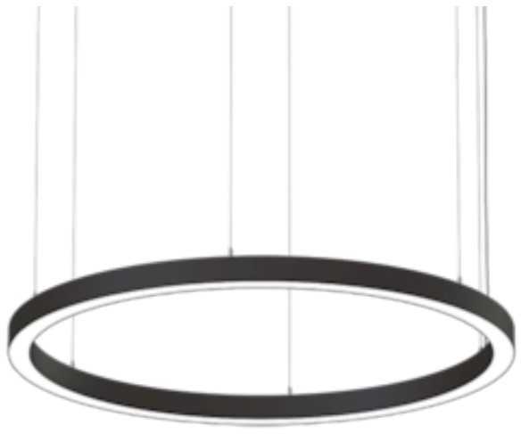 74W LED pakabinamas šviestuvas FX65 FLOW-P, 1,5m diametro, juodas, 4000K, DALI