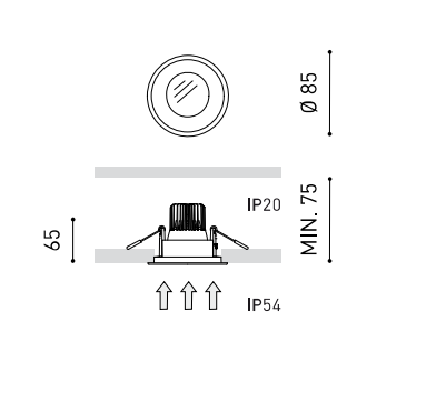 7,5W įleidžiamas šviestuvas DROP MICRO Matinis, baltas, 2700K, IP54