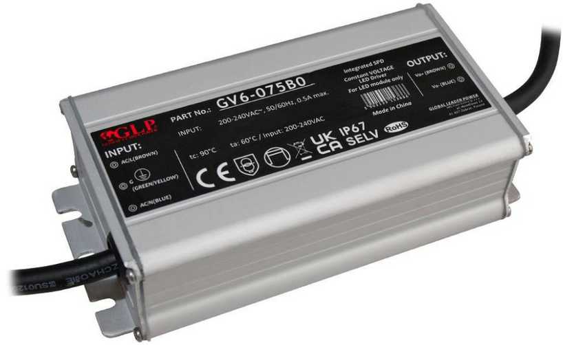 75W LED maitinimo šaltinis GV6-075, 24V, IP67