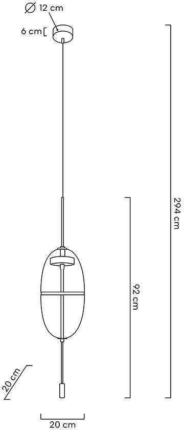 7,5W LED pakabinamas šviestuvas CHAPLIN 200, žalvario sp., 3000K