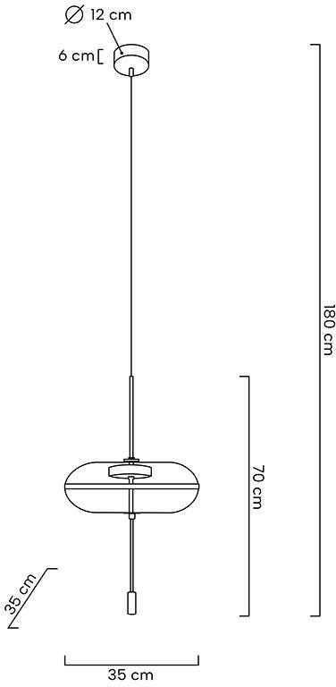 7,5W LED pakabinamas šviestuvas CHAPLIN 360, žalvario sp., 3000K