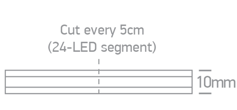 7,5W/m lanksti COB LED juosta, 24V, IP67, 480LEDs/m, 3000K, 20m ritė, 7844LW/W