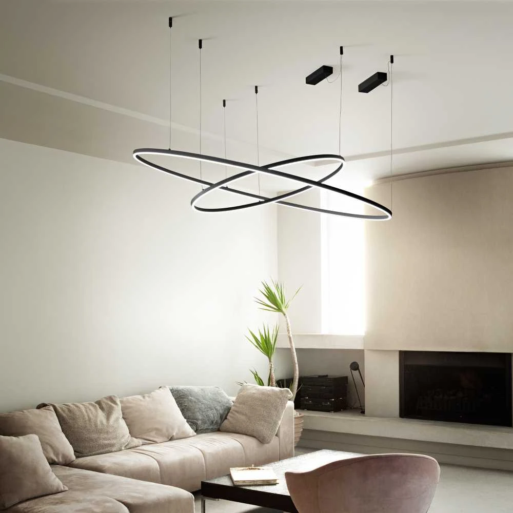 Ideal Lux Pakabinamas šviestuvas Oracle Slim Sp D150 Round 3000K Dali Bk