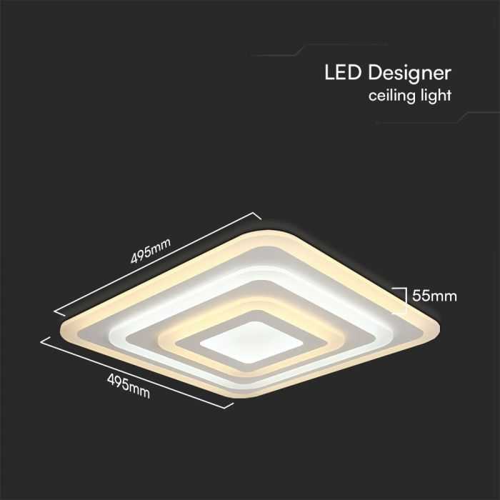 Lubinis šviestuvas V-tac 77W LED paviršinis šviestuvas, baltas, 3000-6500K, dimeriuojamas