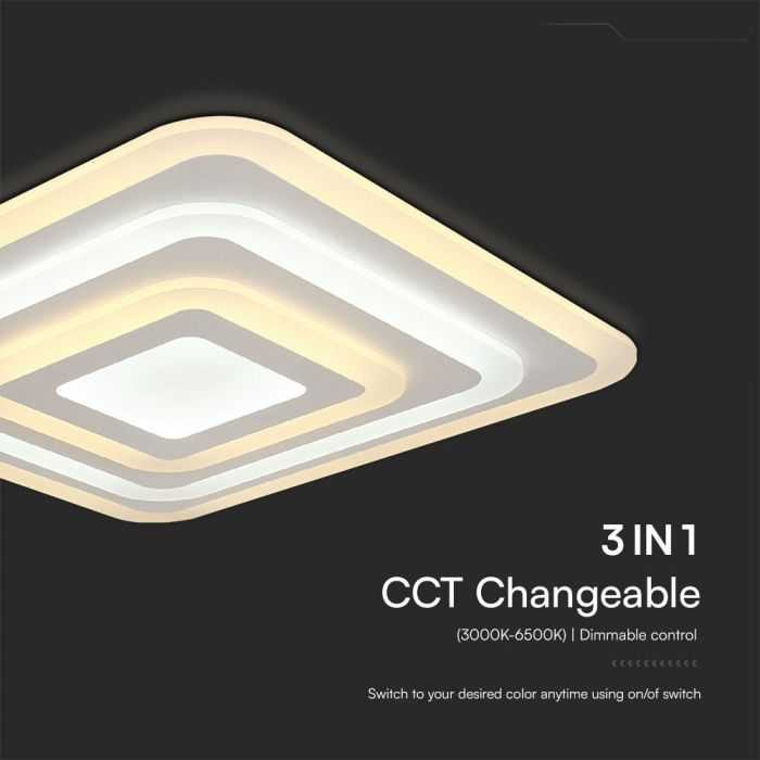 Lubinis šviestuvas V-tac 77W LED paviršinis šviestuvas, baltas, 3000-6500K, dimeriuojamas