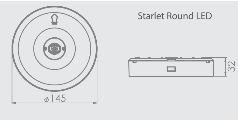 6W avarinis/evakuacinis šviestuvas STARLET ROUND SOH 250 M 1H MT, baltas