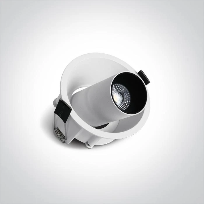 6,5W LED įleidžiamas pakreipiamas šviestuvas, baltas, 3000K, 11107C/W/W