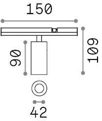 7W LED akcentinis šviestuvas į magnetinės sistemos STICK bėgelį, juodas, 2700K, dimeriuojamas, 345062