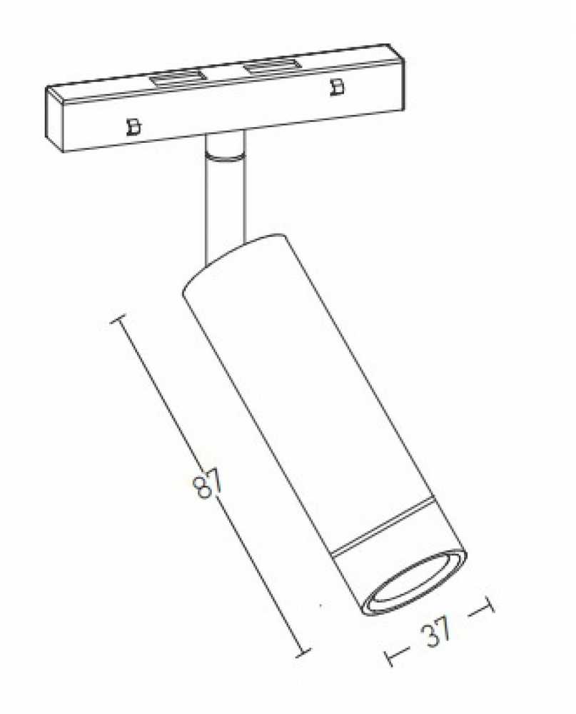 7W LED akcentinis šviestuvas į magnetinę sistemą ZAMBELIS MAGNETIC, juodas, 4000K, 20406