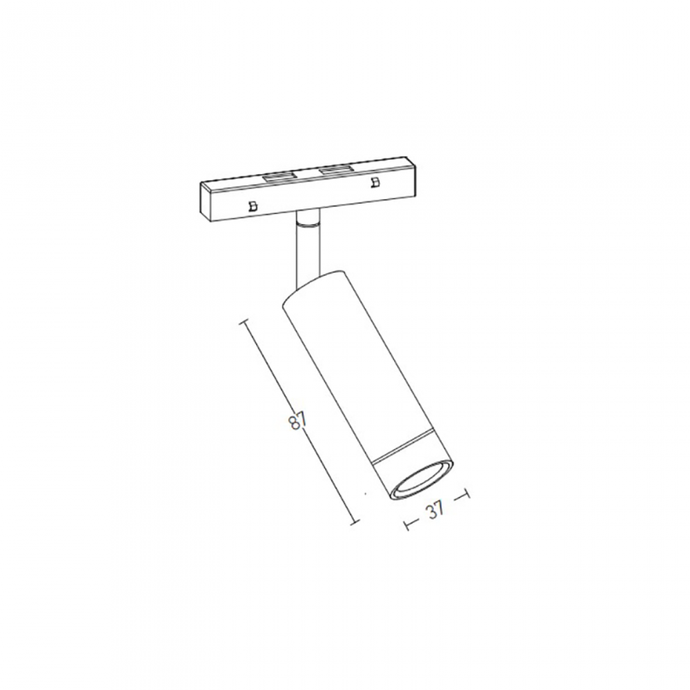 7W LED akcentinis šviestuvas į magnetinę sistemą ZAMBELIS MAGNETIC, juodas, 2700K, DALI, 20407-BD
