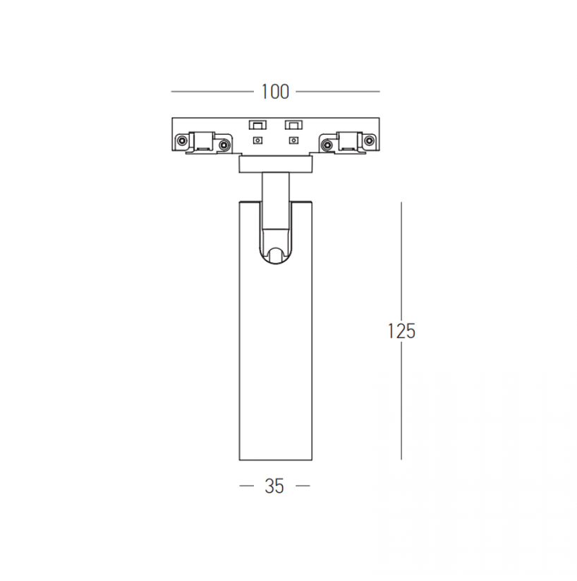 7W LED akcentinis šviestuvas į magnetinę sistemą ZAMBELIS MAGNETIC 3MM, juodas, 3000K, dimeriuojamas, 25115