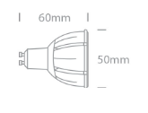 7W LED COB lemputė, GU10, 3000K, dimeriuojama, 7306GZ/W