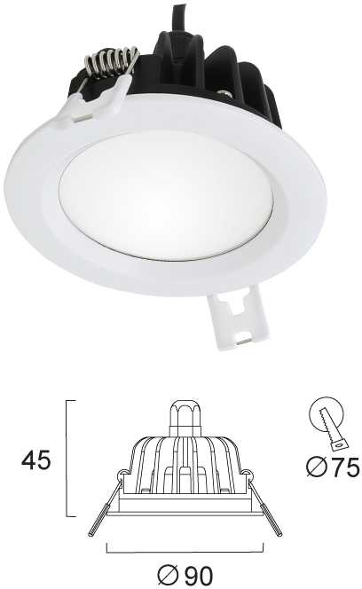 7W LED įleidžiamas lauko šviestuvas BARNEY, baltas, 3000K, 24V, IP65, 4341800