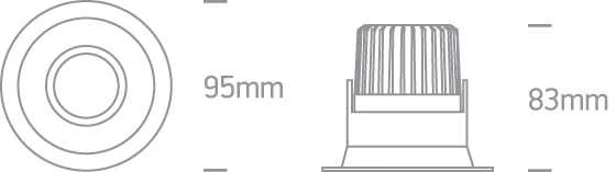 7W LED įleidžiamas pakreipiamas šviestuvas, baltas, 3000K, 11107FD/W/W