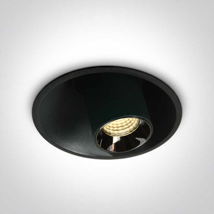 7W LED įleidžiamas reguliuojamas šviestuvas, juodas, 3000K, 11107T/B/W