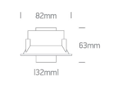 7W LED įleidžiamas reguliuojamas šviestuvas, baltas, 3000K, 11107T/W/W