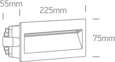 7W LED įleidžiamas sieninis lauko šviestuvas, juodas, 3000K, 68068C/B/W