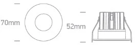 7W LED įleidžiamas šviestuvas, baltas, 3000/4000/5000K, 10107RA/W/V