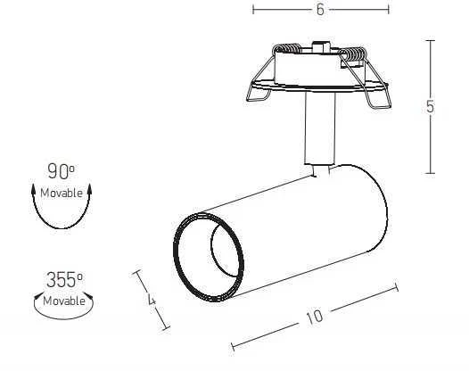 7W LED įleidžiamas šviestuvas, baltas, 3000K, 180015