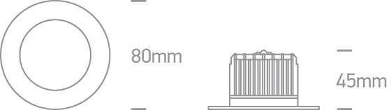 7W LED įleidžiamas šviestuvas, baltas, 3000K, 10107B/W/W