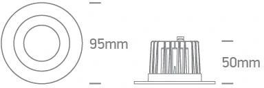 7W LED įleidžiamas šviestuvas, juodas, 3000/4000/5000K, 10107CA/B/V
