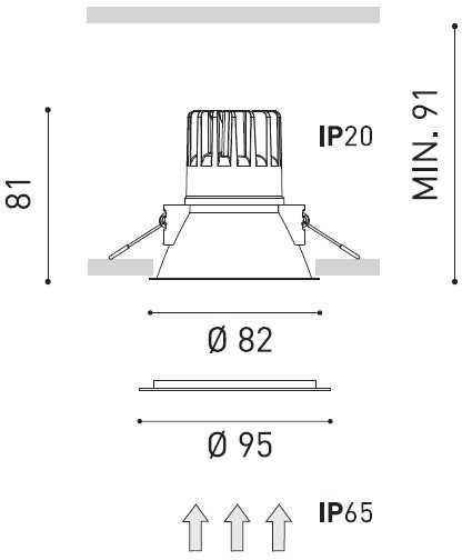 7W LED įleidžiamas šviestuvas SWAP, baltas, 4000K, IP65