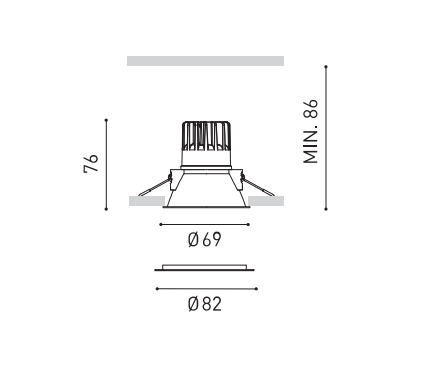 7W LED įleidžiamas šviestuvas SWAP S, baltos/juodos sp., 3000K