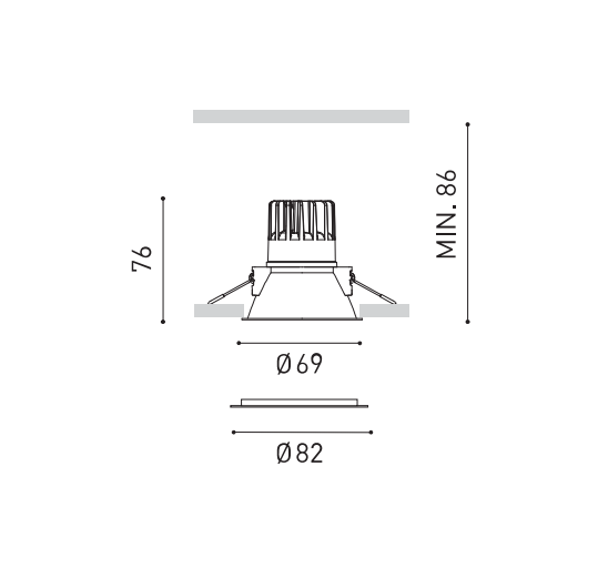 7W LED įleidžiamas šviestuvas SWAP S, matinės baltos sp., 2700K, 33°, dimeriuojamas