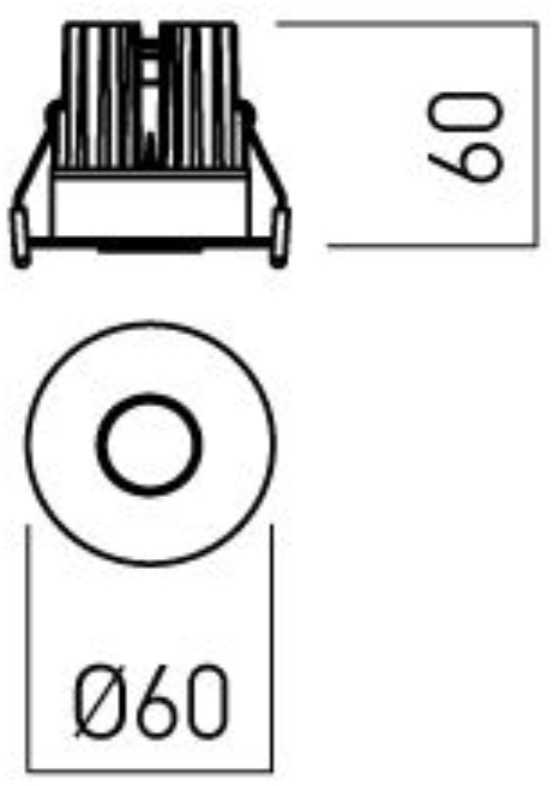 7W LED įleidžiamas šviestuvas XPIXEL, matinės baltos/juodos sp., 3000K