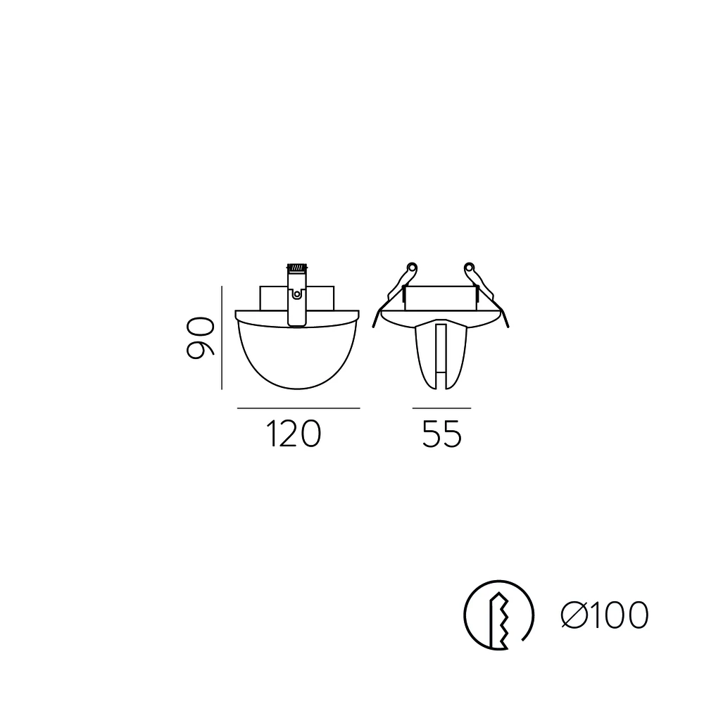 7W LED įleidžiamo montavimo šviestuvas SPECTRA, baltas, 3000K, dimeriuojamas, IP65, E3731001BDP