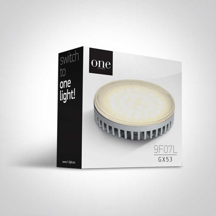 7W LED lemputė, GX53, matinė, 3000/4000/5000K, 9F07L/V