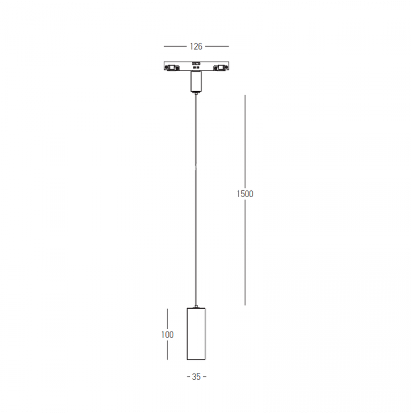 7W LED pakabinamas šviestuvas į magnetinę sistemą ZAMBELIS MAGNETIC 3MM, juodas, 3000K, dimeriuojamas, 25124