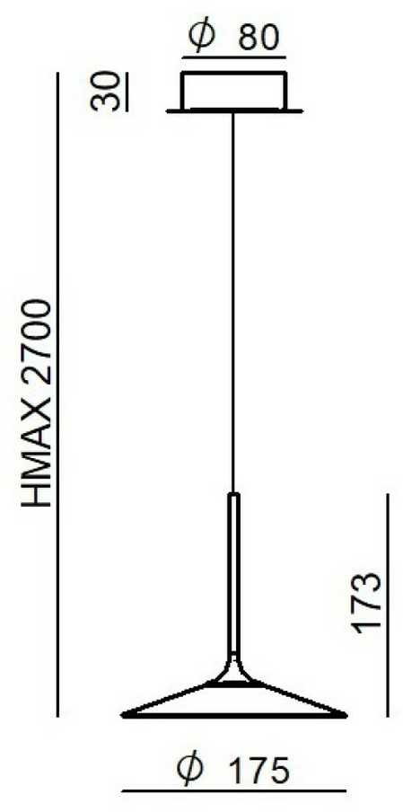 7W LED pakabinamas šviestuvas POE P1, terakotos sp., 3000K