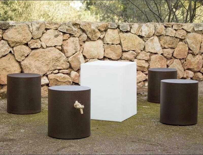 New Garden 7W LED pastatomas lauko šviestuvas - stalas CUBY 32, E27, A60, baltas, 6000/6500K, IP65, parduodamas su lempute