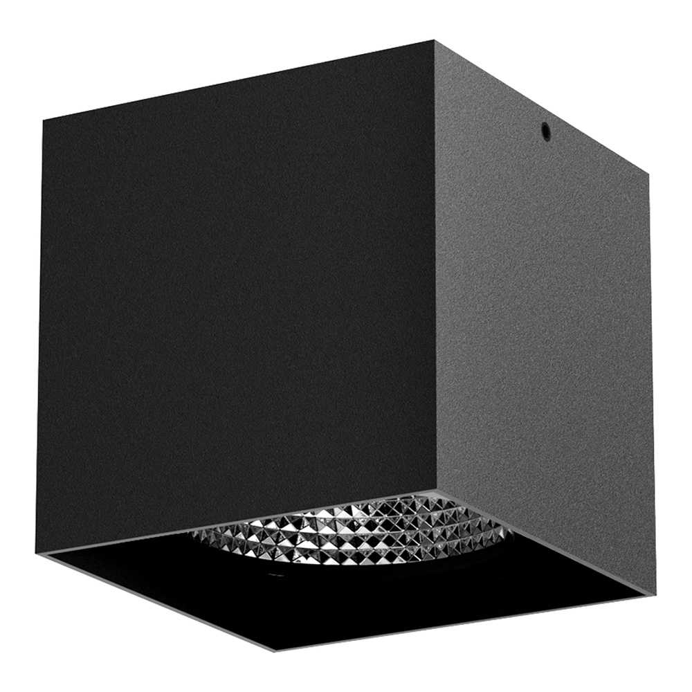 7W LED paviršinis fasado šviestuvas CEILING SQUARE, juodas, 3000K, 60°, IP65