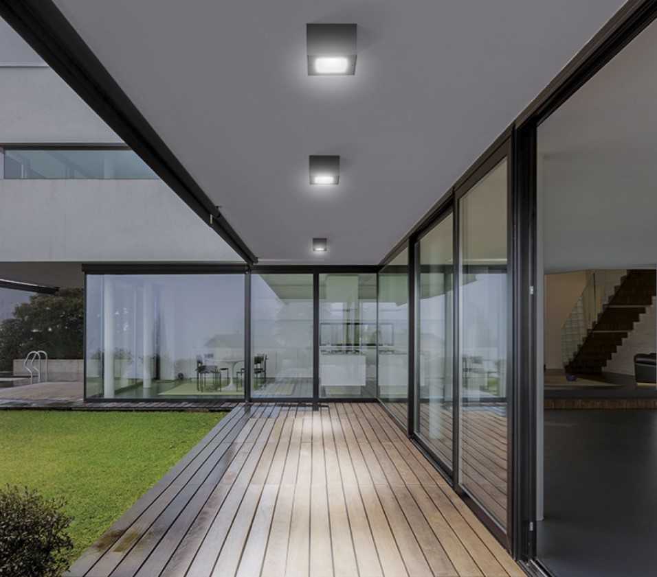 7W LED paviršinis fasado šviestuvas TREND TOP 110, antracito sp., 3000K, 36°