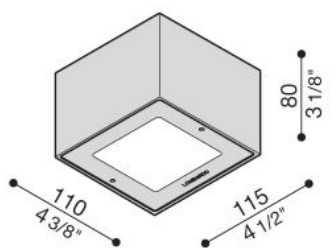 7W LED paviršinis fasado šviestuvas TREND TOP 110, antracito sp., 3000K, 36°