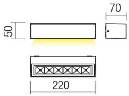 7W LED sieninis fasado šviestuvas AROOS, baltas, 3000K, 90247