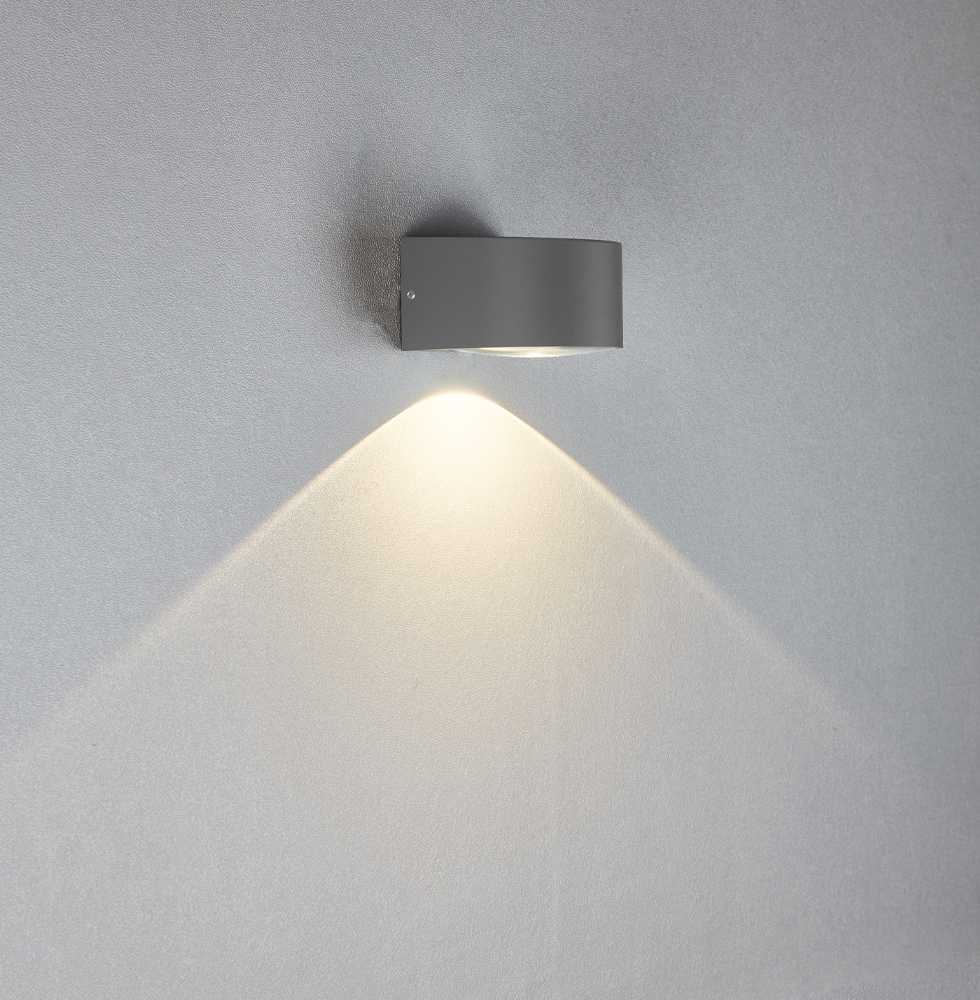Sieninis šviestuvas 7W LED sieninis fasado šviestuvas MAVENNA, tamsiai pilkas, 3000K, IP54, 4334500