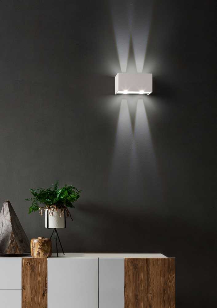 7W LED sieninis šviestuvas AMPLITUDE, juodas, 3000K, šviečia į viršų ir į apačią, reguliuojamas šviesos kampas, 01-2809