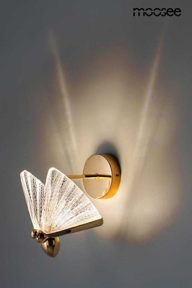 7W LED sieninis šviestuvas BUTTERFLY M, aukso sp., 3000K